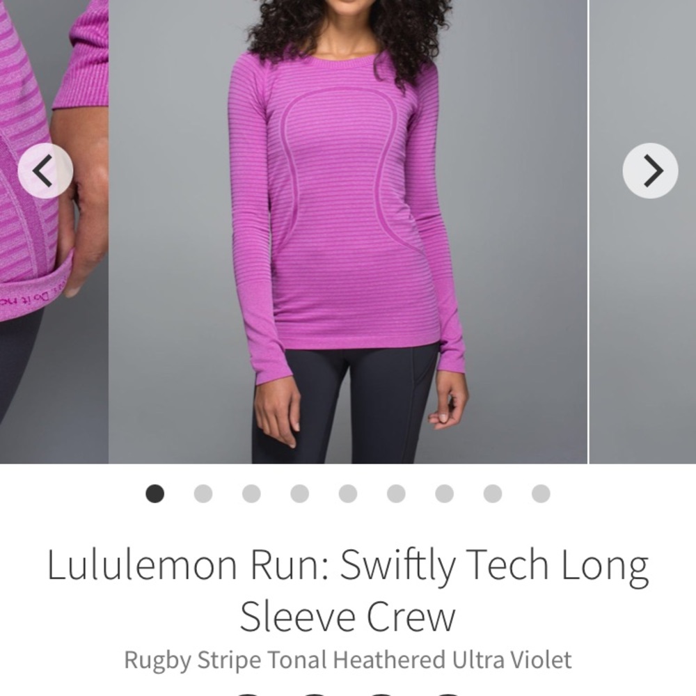 Lululemon stripe swiftly tech long sleeve size 4